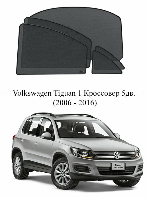 Каркасные автошторки на заднюю полусферу Volkswagen Tiguan 1 Кроссовер 5дв. (2006 - 2016)