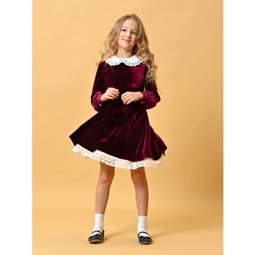 Платье Ole!Twice, комплект, размер 122, бордовый роскошное детское платье клоуна для хэллоуина ярких цветов для девочек женское платье комплекты рождественских праздников карнавальных