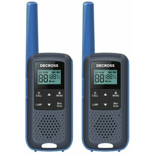Комплект из двух радиостанций Decross DC63 Blue Twin EU с Зарядным устройством черный, синий