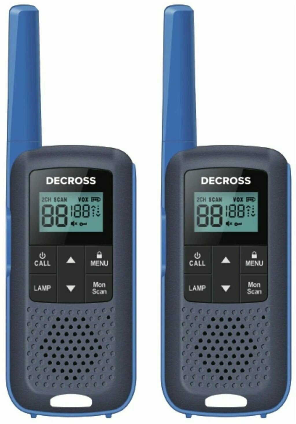 Комплект из двух радиостанций Decross DC63 Blue Twin EU с Зарядным устройством