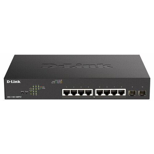 Коммутатор D-Link EasySmart DGS-1100-10MPV2A3A PoE 130ВтУправляемый Layer 2 1952400₽