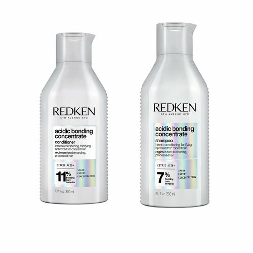 Redken Acidic Bonding Concentrate Set - Набор для увлажнения и восстановления всех типов поврежденных волос (шампунь 300 мл, кондиционер 300 мл) redken acidic bonding шампунь 1л