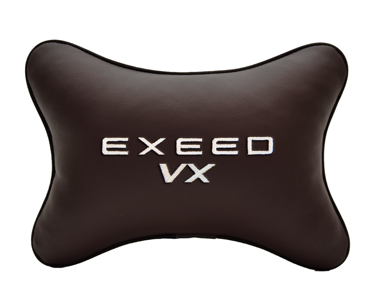 Подушка на подголовник экокожа Coffee с логотипом автомобиля EXEED VX