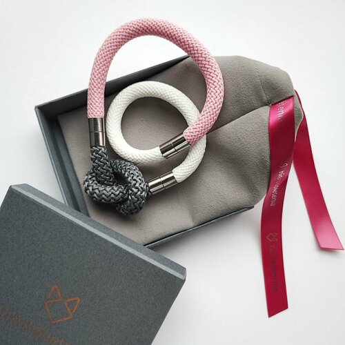 Колье Hitrospletenia, белый, серый