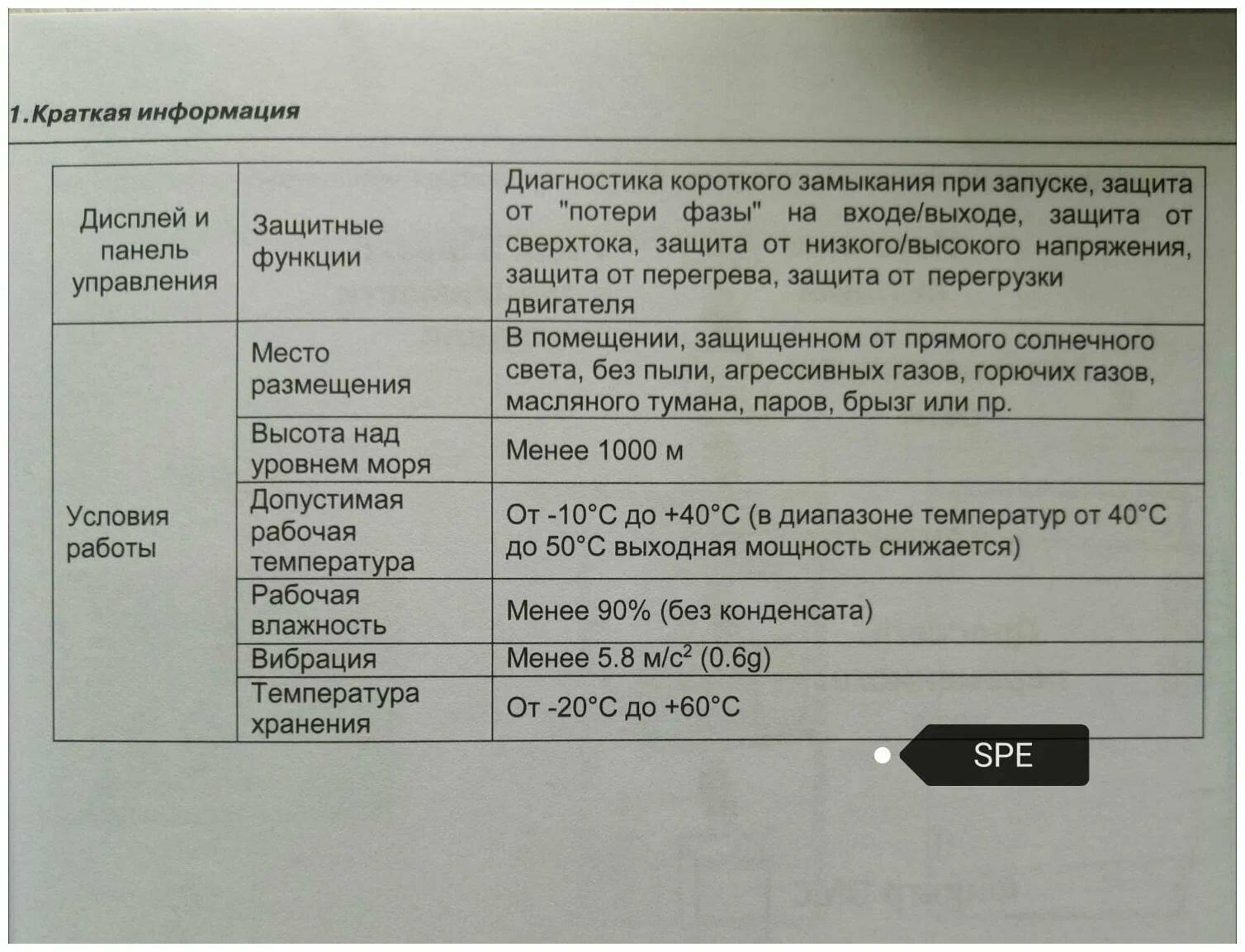 Преобразователь частоты SPE222B21G (22KW 220V 1PH)