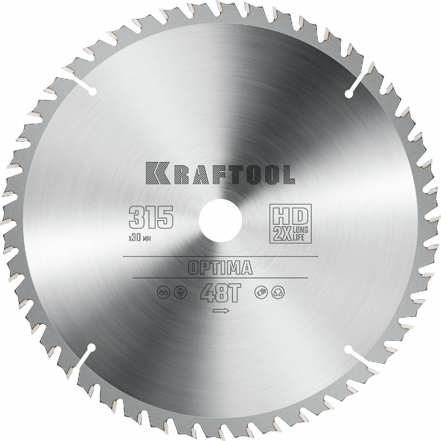 KRAFTOOL Optima 315х30мм 48Т, диск пильный по дереву (36951-315-30)