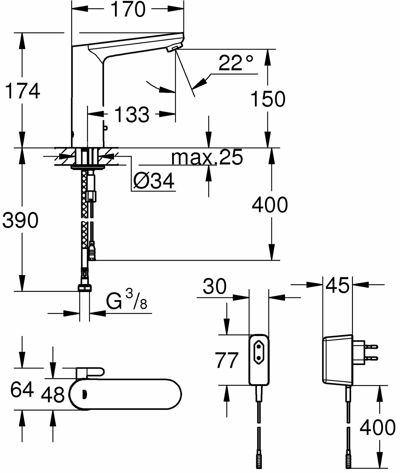 Инфракрасный смеситель для раковины Grohe - фото №8