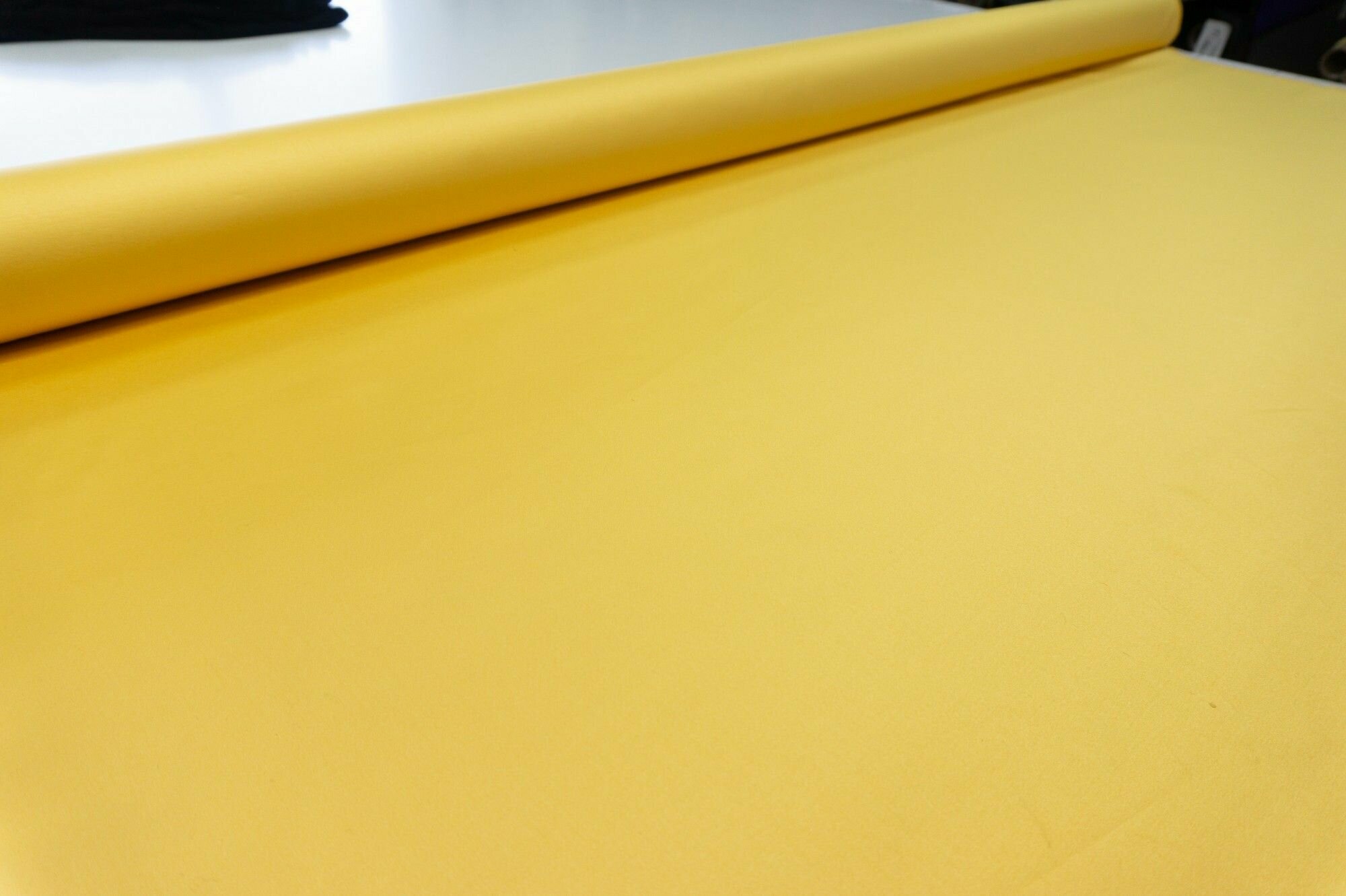 Ткань Хлопок сатин плотный желтый. Ткань для шитья