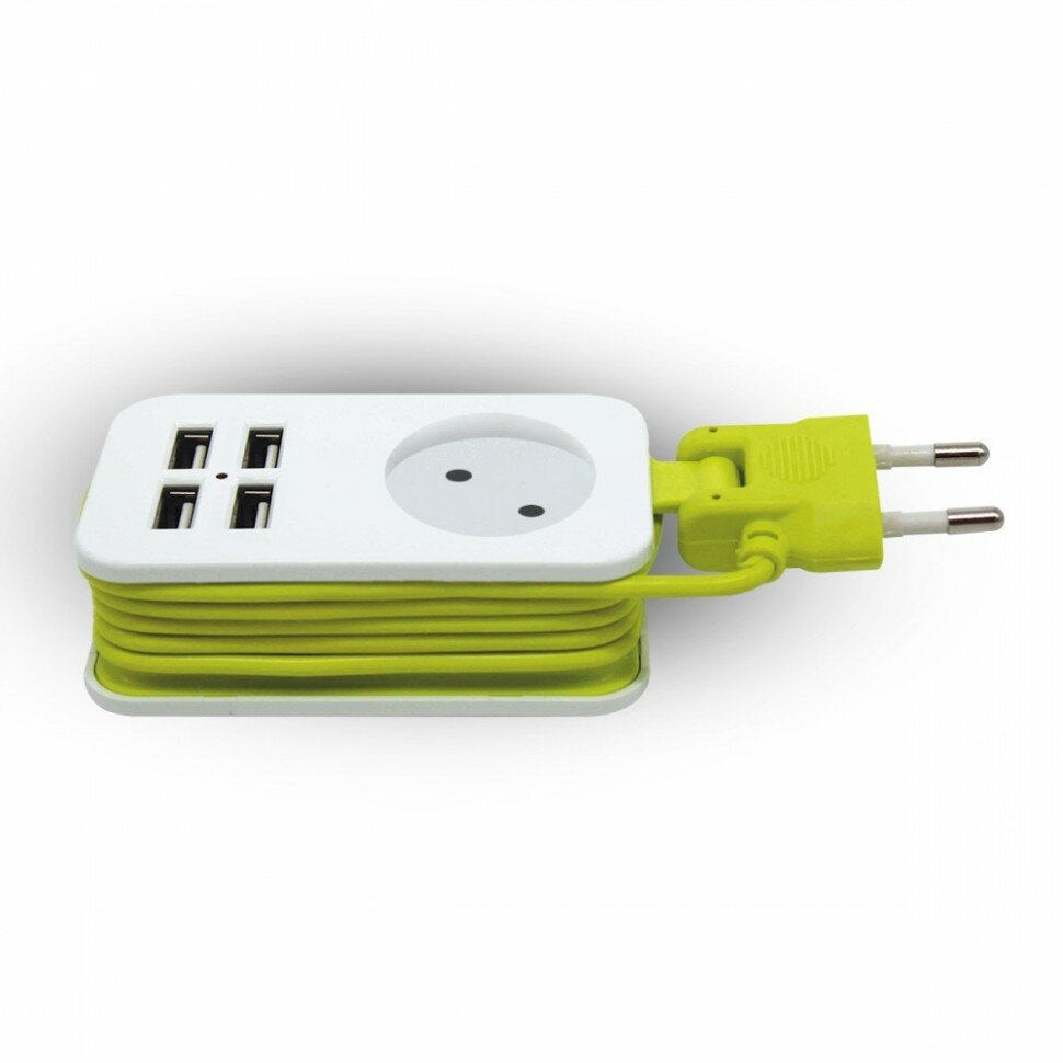 Сетевой удлинитель + зарядное устройство Uniel Travel S-CT1-1,5U WHITE/GREEN LM (UL-00003429) - фото №10