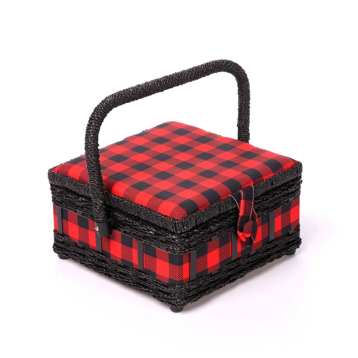 фото ASST 4_1 PVC Tray Шкатулка малая, декоративная, 'Красная клетка' 20*20*11см