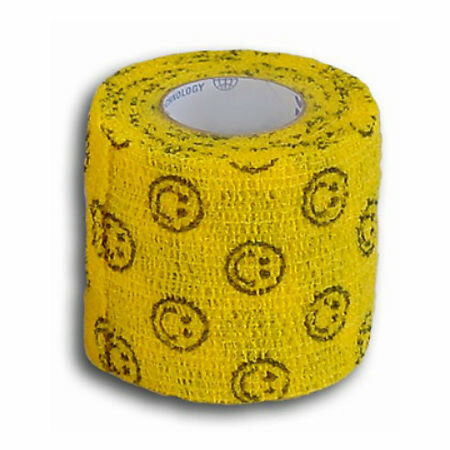 SMI Flex-Bandage Бинт самофиксирующийся, желтый с улыбками 5 см х 4,5 м