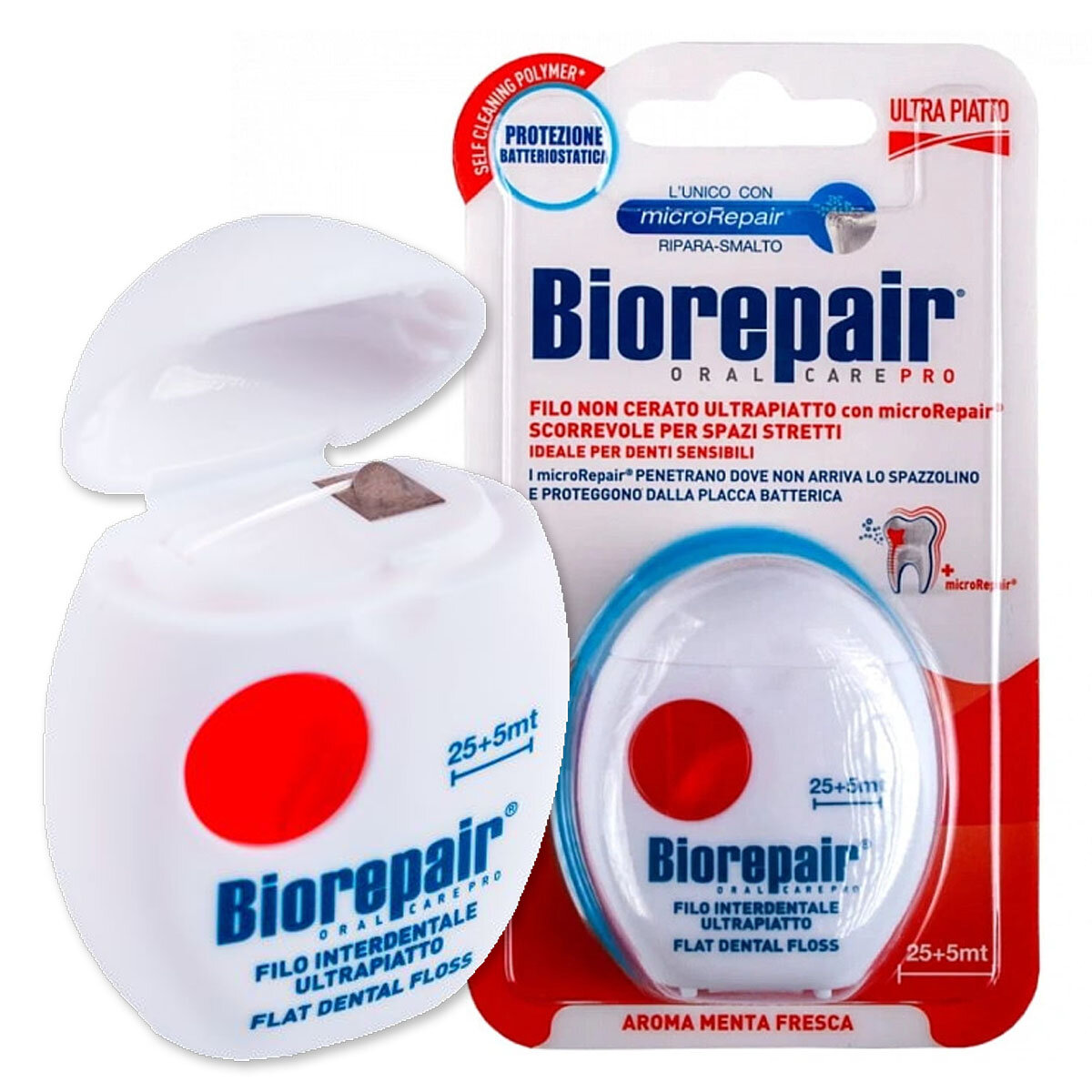 Biorepair Ультраплоская зубная нить с воском для чувст.зубов Ultra-Flat Waxed Floss, 30м (Biorepair, ) - фото №5