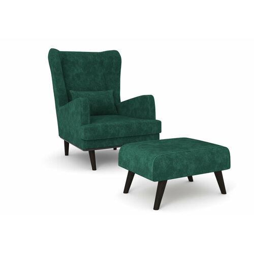 Комплект кресло и пуф Оскар Crash emerald 30 17790₽
