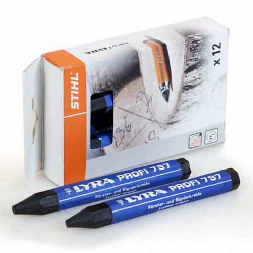 STIHL Мел разметочный, синий, маркер для сухой и влажной древесины (1шт.), 0008811500