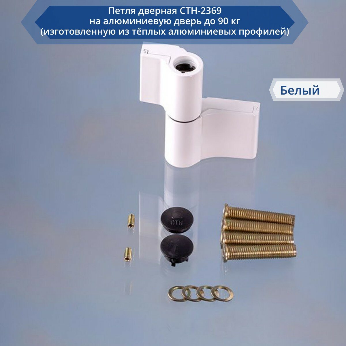 фото Петля дверная СТН-2369 на алюминиевую дверь до 90 кг (изготовленную из тёплых алюминиевых профилей) цвет антрацит (темно-серый), RAL 7016