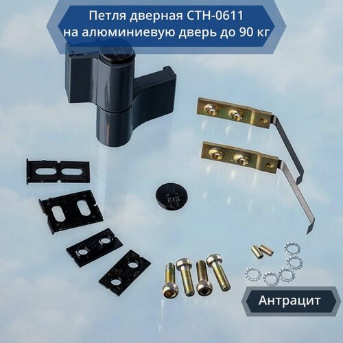 Изображение товара Петля дверная СТН-0611 на алюминиевую дверь до 90 кг цвет антрацит (темно-серый), RAL 7016