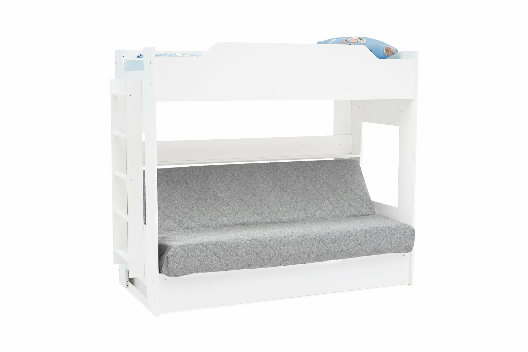 Кровать двухъярусная Боровичи-Мебель с диван-кроватью; независимый пружинный блок; серый / белый 205x110x173 см