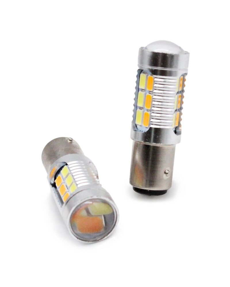 Комплект светодиодных габаритных ламп для автомобиля MYX P21 22SMD 12V белый цвет/желтый цвет 1157 цена за 2шт.
