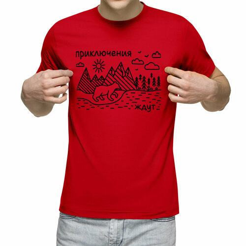 Футболка Us Basic, размер XL, красный мужская футболка горы в сердце l черный