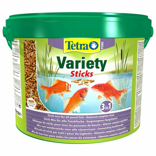 Корм для рыб Tetra 10л Pond Variety Sticks для прудовых рыб (3 вида палочек) корм tetra pond sticks для прудовых рыб в палочках 10 л