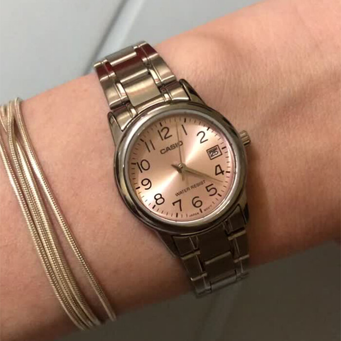 Наручные часы CASIO Collection, серебряный, розовый — фото 1