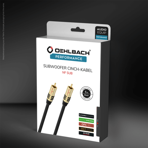 Oehlbach Performance NF Sub-cable cinch|cinch, 10m, mono black, D1C21540