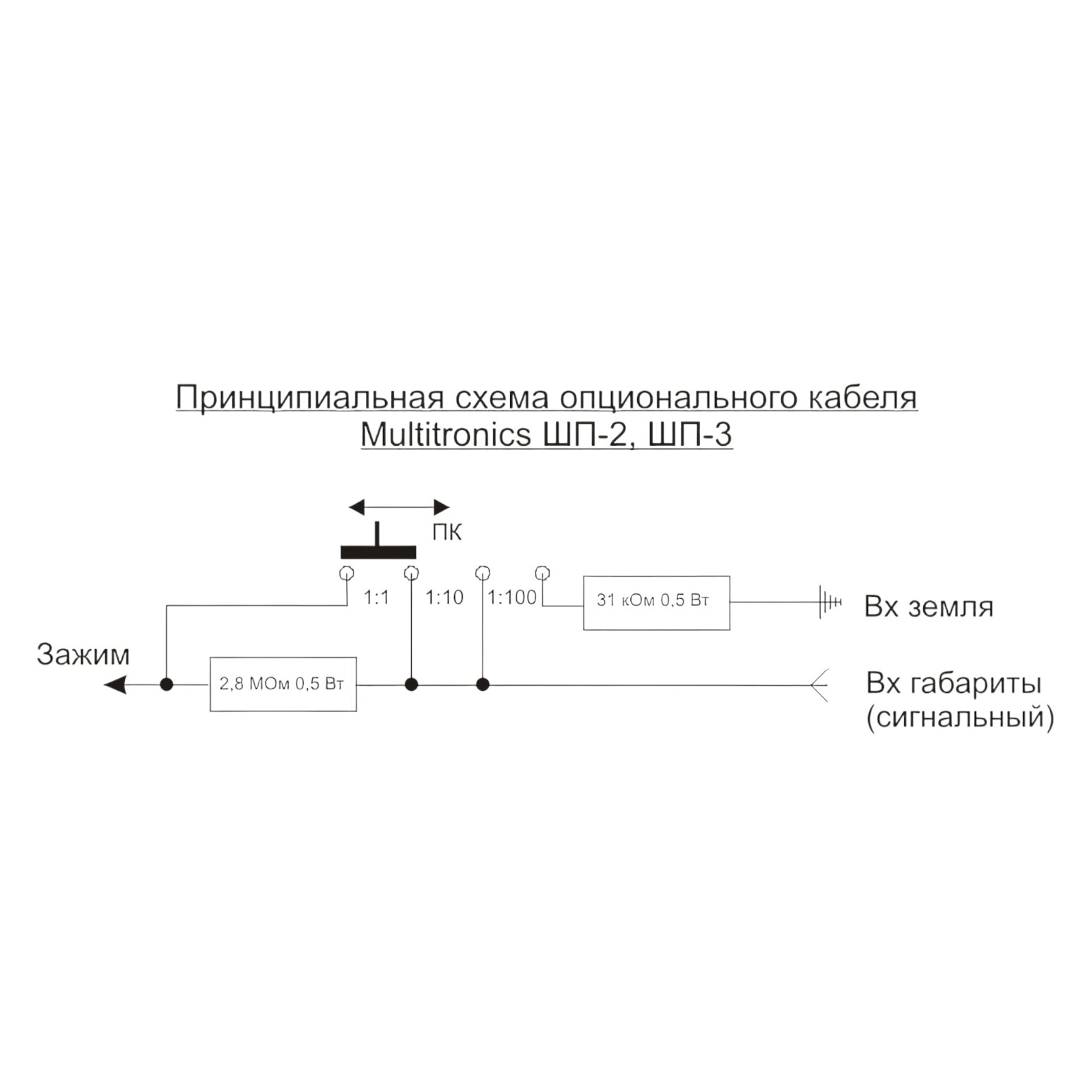 Опциональный кабель Multitronics ШП-3