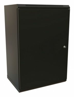 Шкаф серверный 19", 22U WRLine 1086x600х600мм, цельнометаллическая дверь с замком, цвет черный (RAL 9004) (разобранный) - фото №1