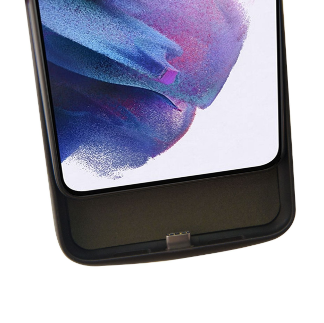Чехол-бампер MyPads с мощным аккумулятором на 5000 mAh для Samsung Galaxy S21+ plus (SM-G996) черный
