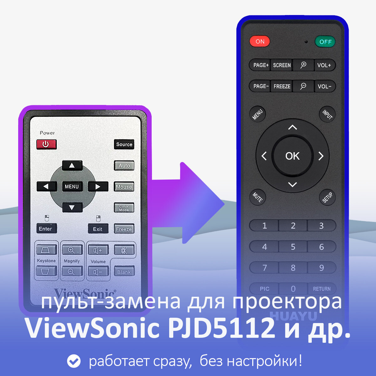 Пульт-замена для ViewSonic PJD5112 и др.