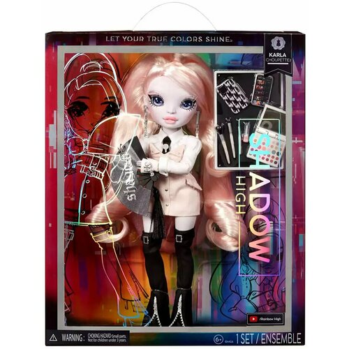 rainbow high куклы shadow high серия rs23 кукла рейнбоу хай monique verbena 583059 моник вербена Кукла Rainbow High Shadow Карла Шупет пудровая 41605 с аксессуарами