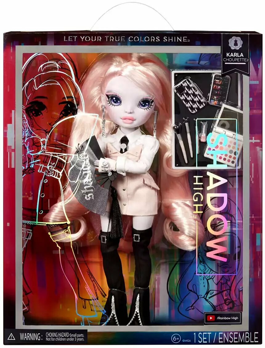 Кукла Rainbow High Shadow Карла Шупет пудровая 41605 с аксессуарами