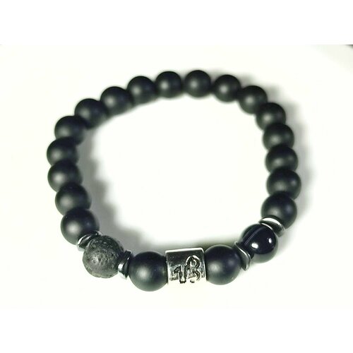 фото Браслет, вулканическая лава, агат, шунгит, черный hrustalek