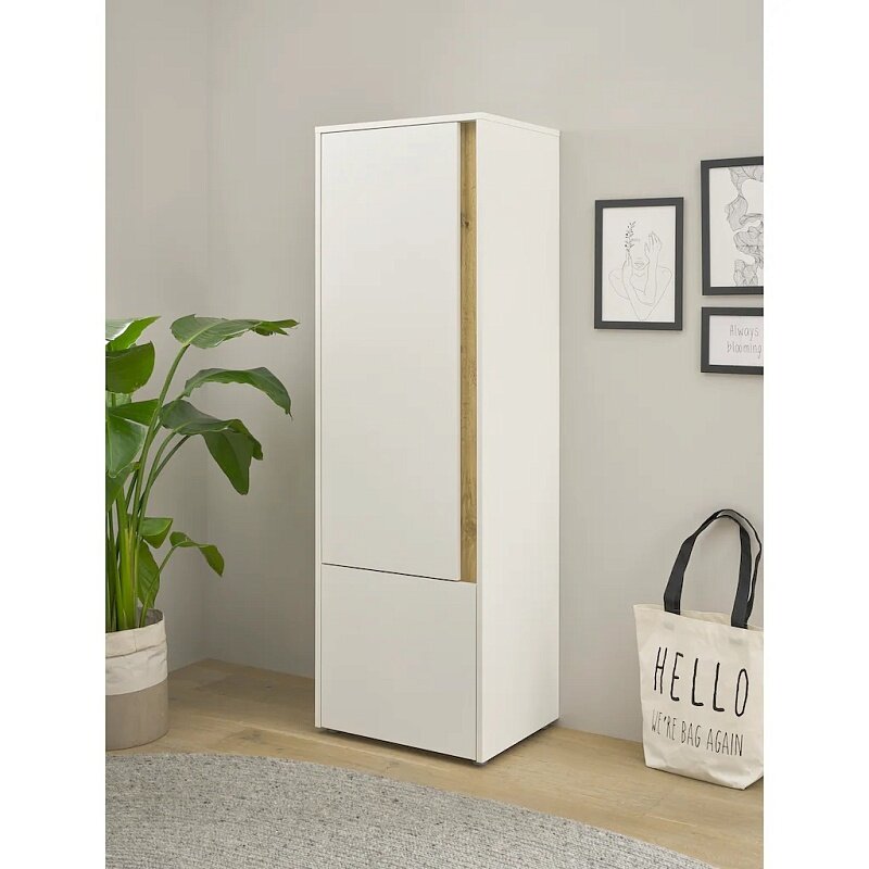Шкаф распашной Анси-1 Белый 50x40x158 двухдверный для одежды