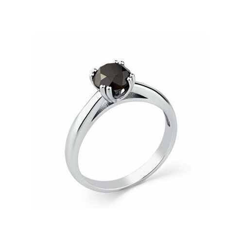 фото Кольцо diamant online, белое золото, 585 проба, бриллиант, размер 18, черный