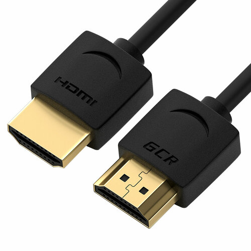 фото Slim кабель 1.5м для smart tv 4k@60hz gcr gold hdmi v2.0 черный