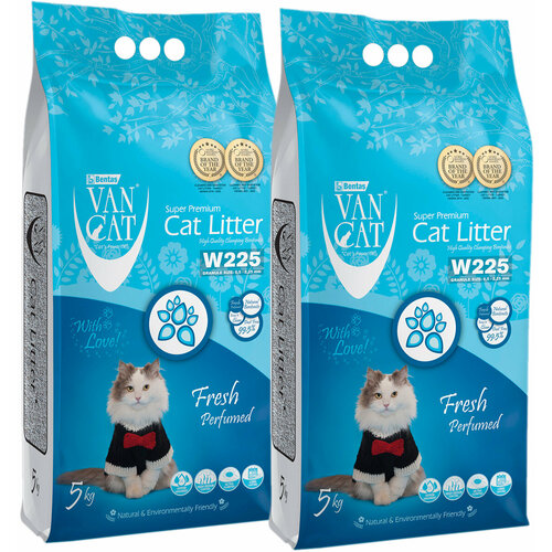 VAN CAT FRESH наполнитель комкующийся для туалета кошек с ароматом весенней свежести (5 + 5 кг) van cat vanilla наполнитель комкующийся для туалета кошек с ароматом ванили 5 5 кг