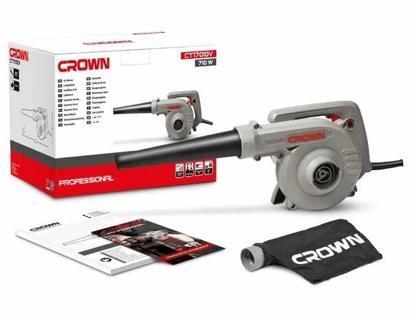 Воздуходувка пылесос электро CROWN CT17010V