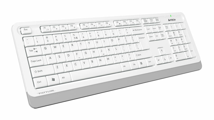 Комплект (клавиатура+мышь) A4TECH Fstyler FG1010S, USB, беспроводной, белый [fg1010s white]