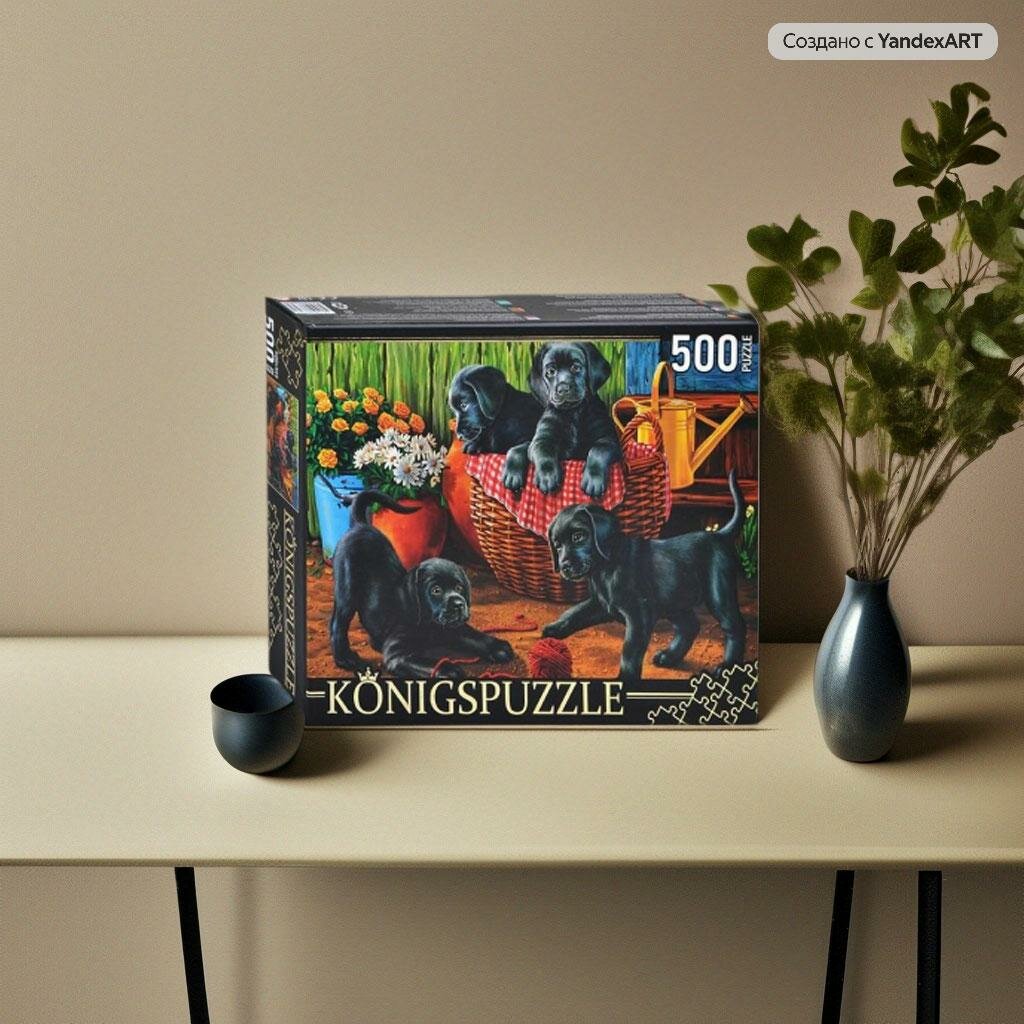 Puzzle-500 "Щенки лабрадора" (ХК500-6308) Konigspuzzle - фото №6