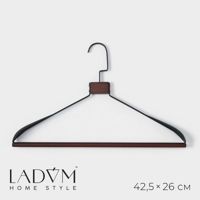 Плечики-вешалки для одежды LaDо́m «Гранж» бук усиленные плечики 425×26 см