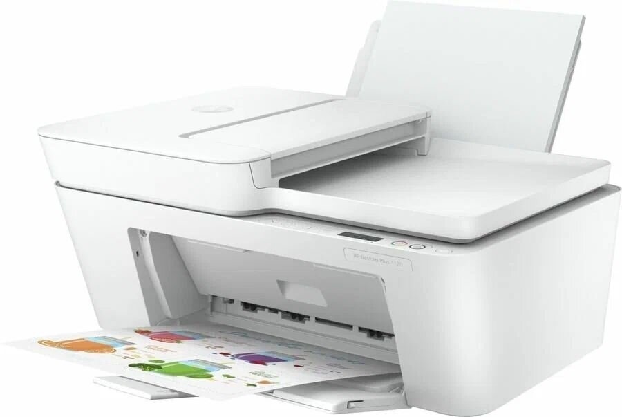 МФУ струйное HP DeskJet Plus 4120 All in One Printer (А4 принтер/сканер/копир 1200dpi 20(16)ppm ADF35 WiFi BLE USB) (3XV14B)