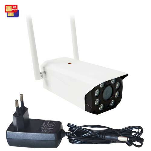 Поворотная уличная беспроводная 4G-LTE охранная 3MP IP-камера наблюдения HD com Мод K550-3MP-4G Q23549CG5 записью на SD карту по датчику движения 665200₽