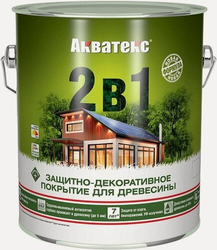 Изображение товара Антисептик Акватекс 2в1 2.7л Тик для Внутренних и Наружных Работ.