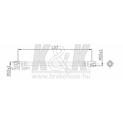 Шланг тормозной задний K&K FT4778 | цена за 1 шт