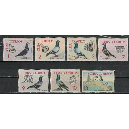 Почтовые марки Куба 1966г. Птицы - Голубеводство Голуби MNH
