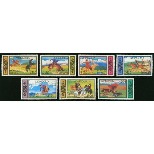 Почтовые марки Монголия 1987г. Конный спорт Спорт, Лошади MNH