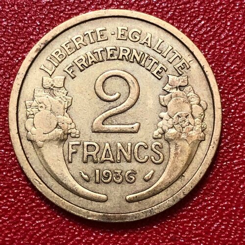 Монета Франция 2 Франка 1936 год #6-4