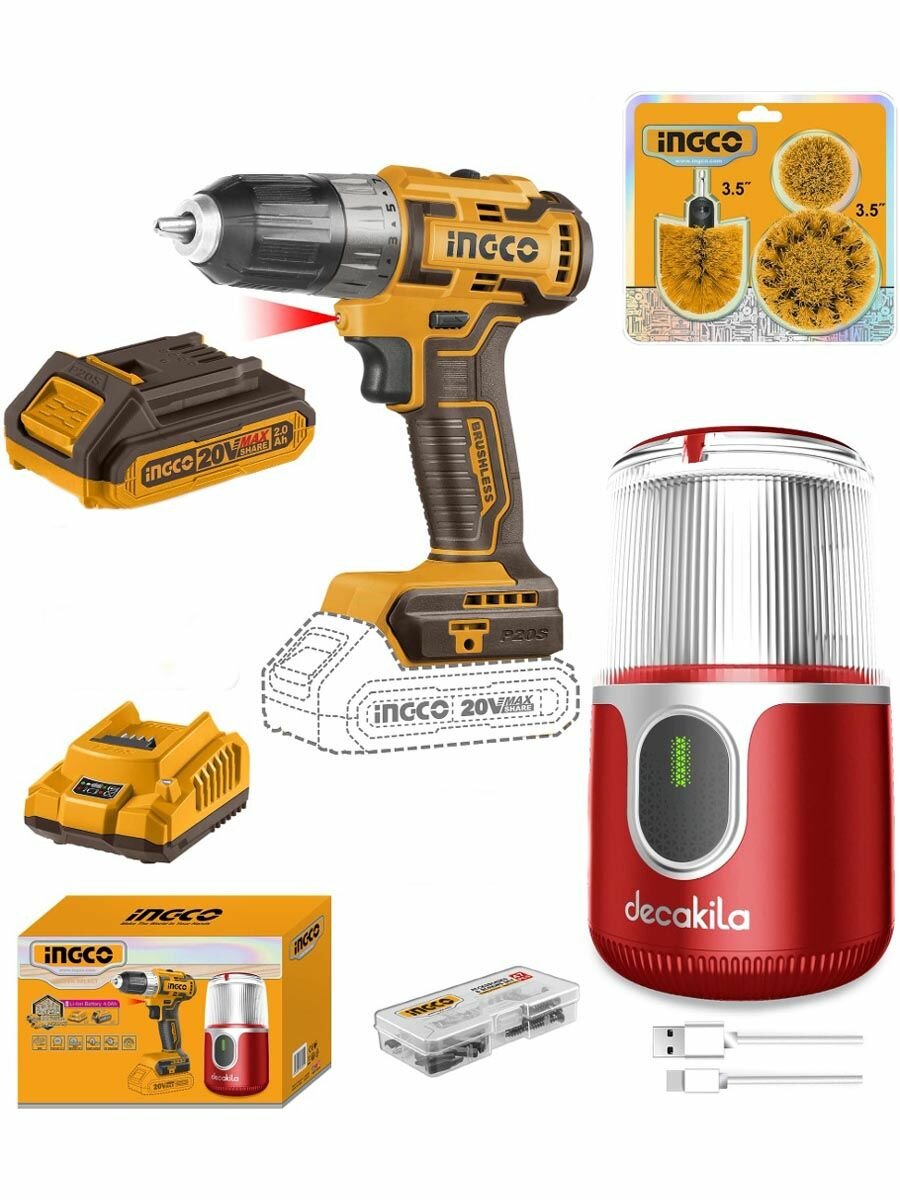 фото Шуруповерт бесщеточный CDLI20508 + кофемолка KMCF022R