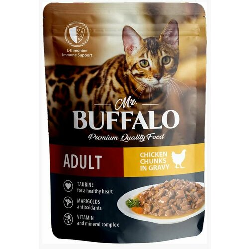 Mr.Buffalo Пауч для кошек Adult Цыпленок в соусе, 85 г